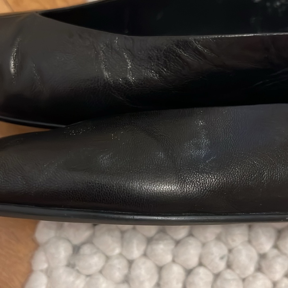 ‼️ FINAL SALE ‼️ Black Leather Square Toe Flats - Picture 9 of 15